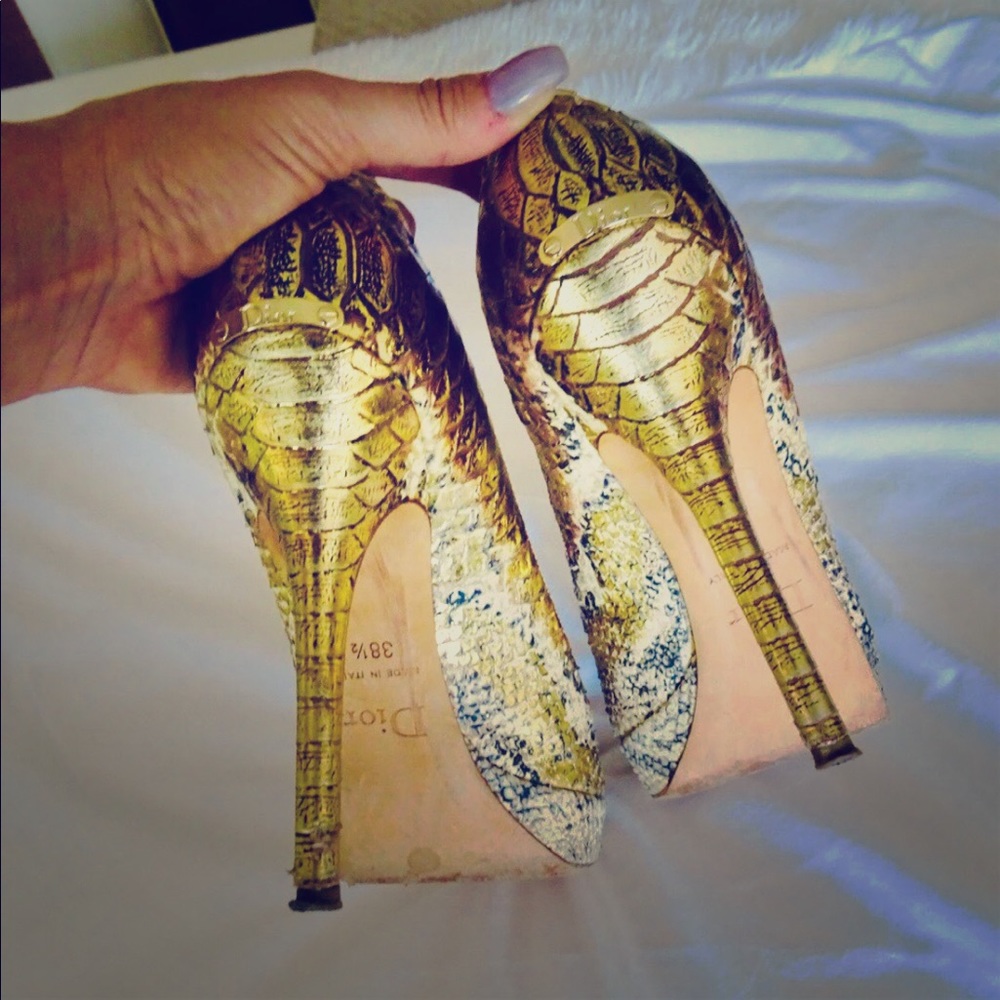 Christian Dior piton printed heels size 8